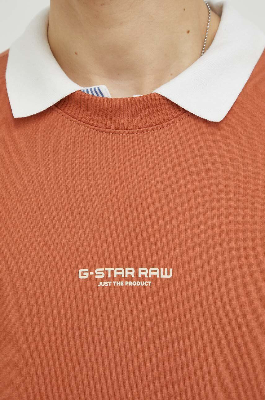 G-Star Raw Bavlněné tričko bílá barva s potiskem - Pepit.cz