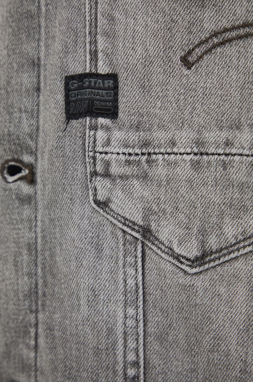 G-Star Raw Džínová bunda pánská hnědá barva přechodná - Pepit.cz