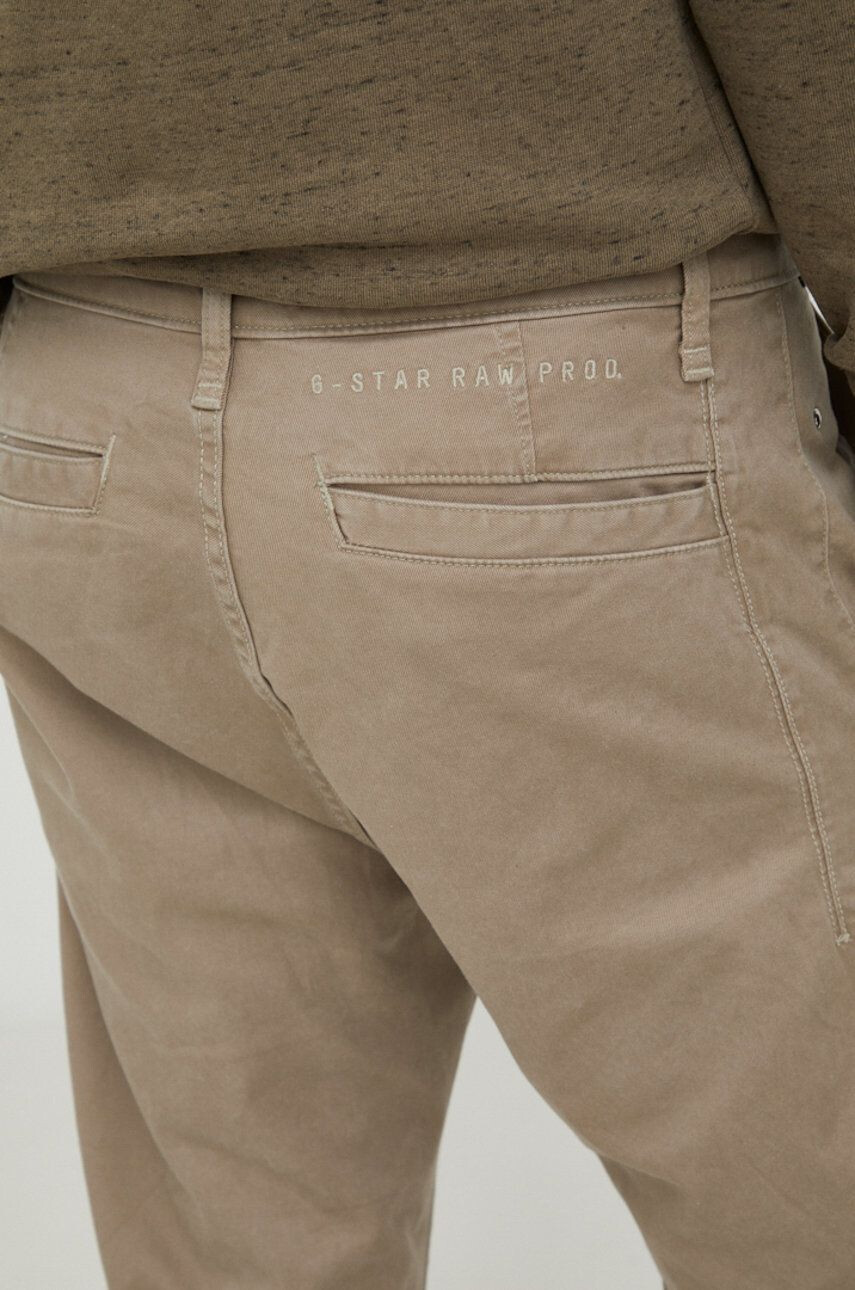 G-Star Raw Kalhoty pánské béžová barva ve střihu chinos - Pepit.cz