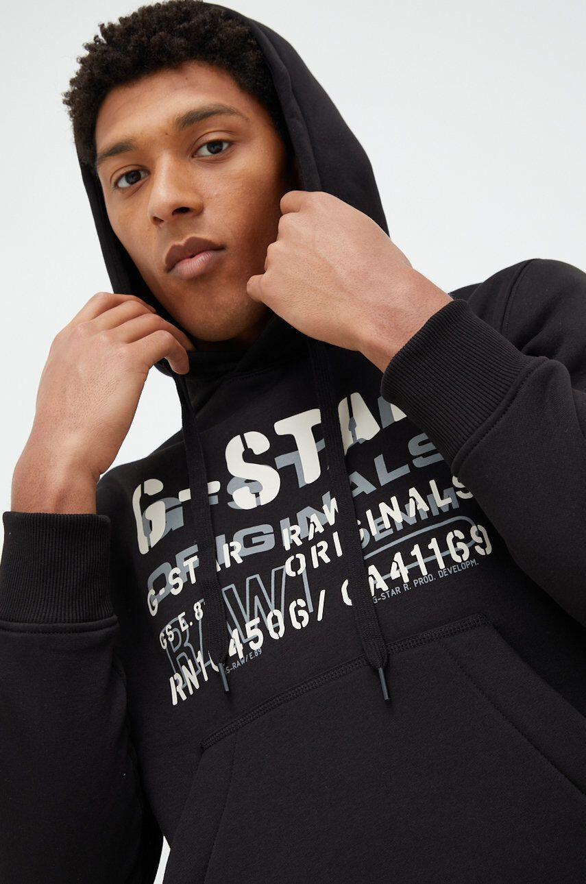 G-Star Raw Mikina pánská černá barva hladká - Pepit.cz