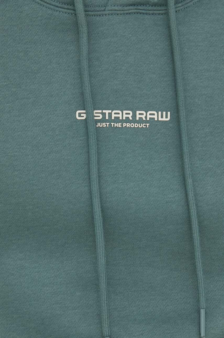 G-Star Raw Mikina pánská zelená barva s kapucí s potiskem - Pepit.cz