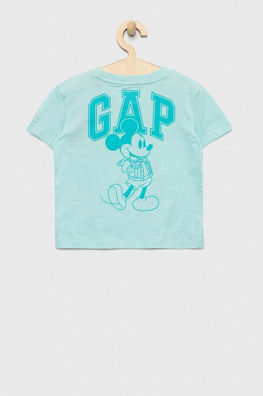 Gap Dětské bavlněné tričko x Disney tyrkysová barva - Pepit.cz