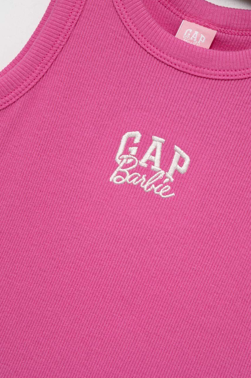 Gap Dětský bavlněný top x Barbie fialová barva - Pepit.cz