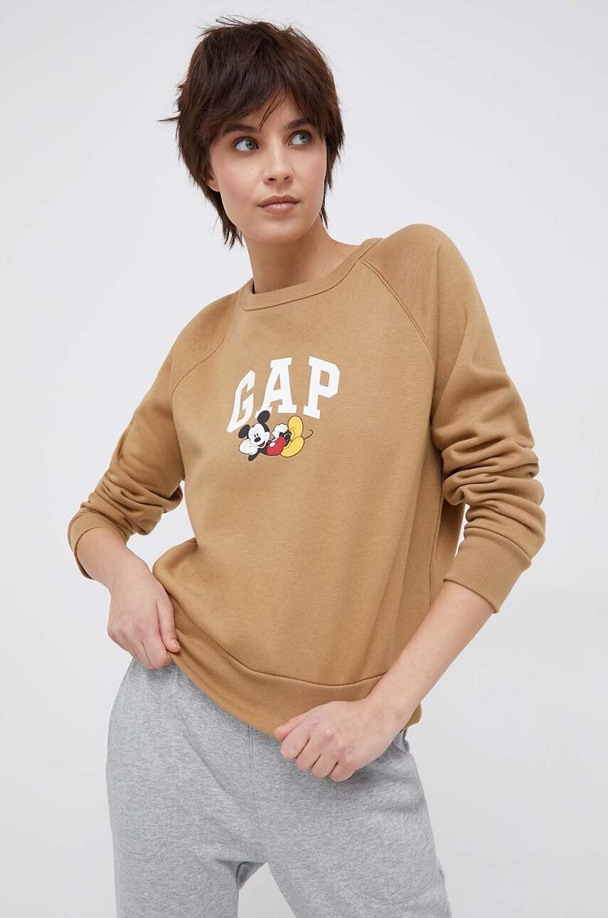 Gap Mikina x Disney dámská hnědá barva s potiskem - Pepit.cz