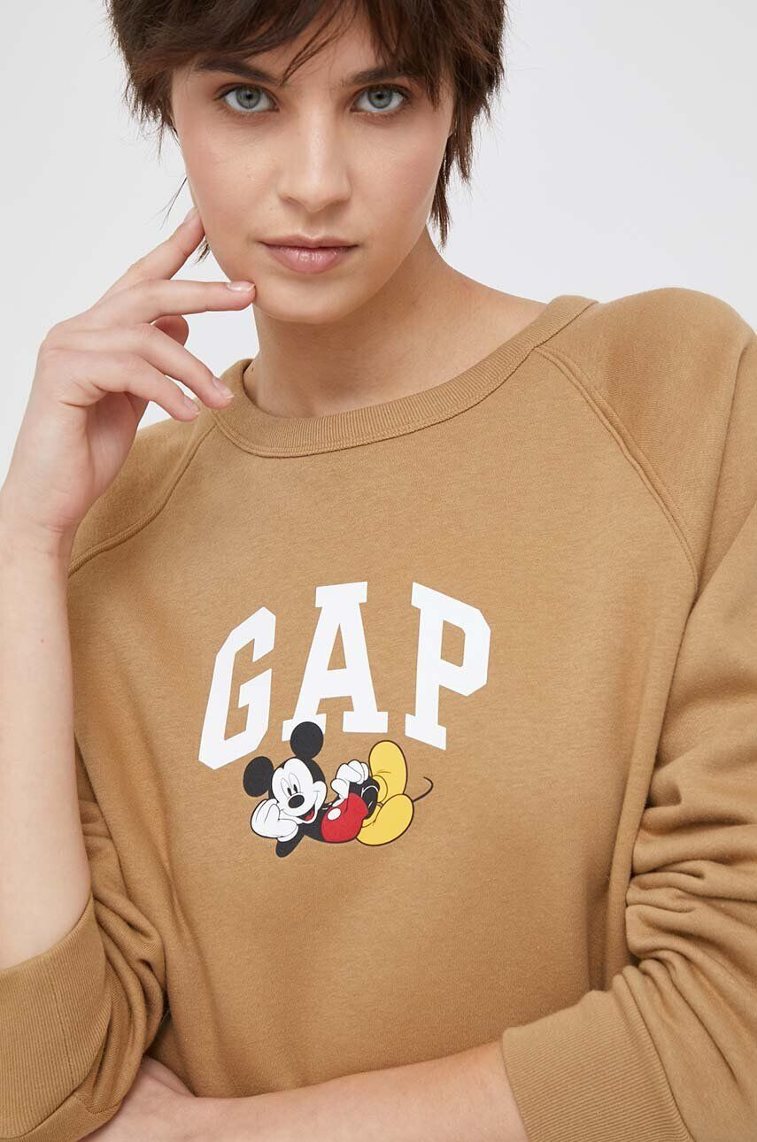 Gap Mikina x Disney dámská hnědá barva s potiskem - Pepit.cz