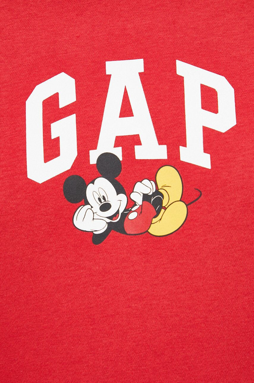 Gap Mikina x Disney pánská červená barva s kapucí s potiskem - Pepit.cz