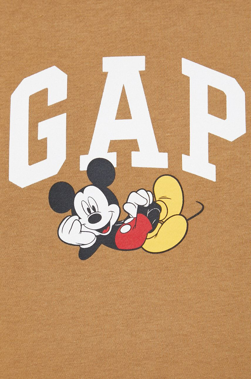 Gap Mikina x Disney pánská hnědá barva s kapucí s potiskem - Pepit.cz