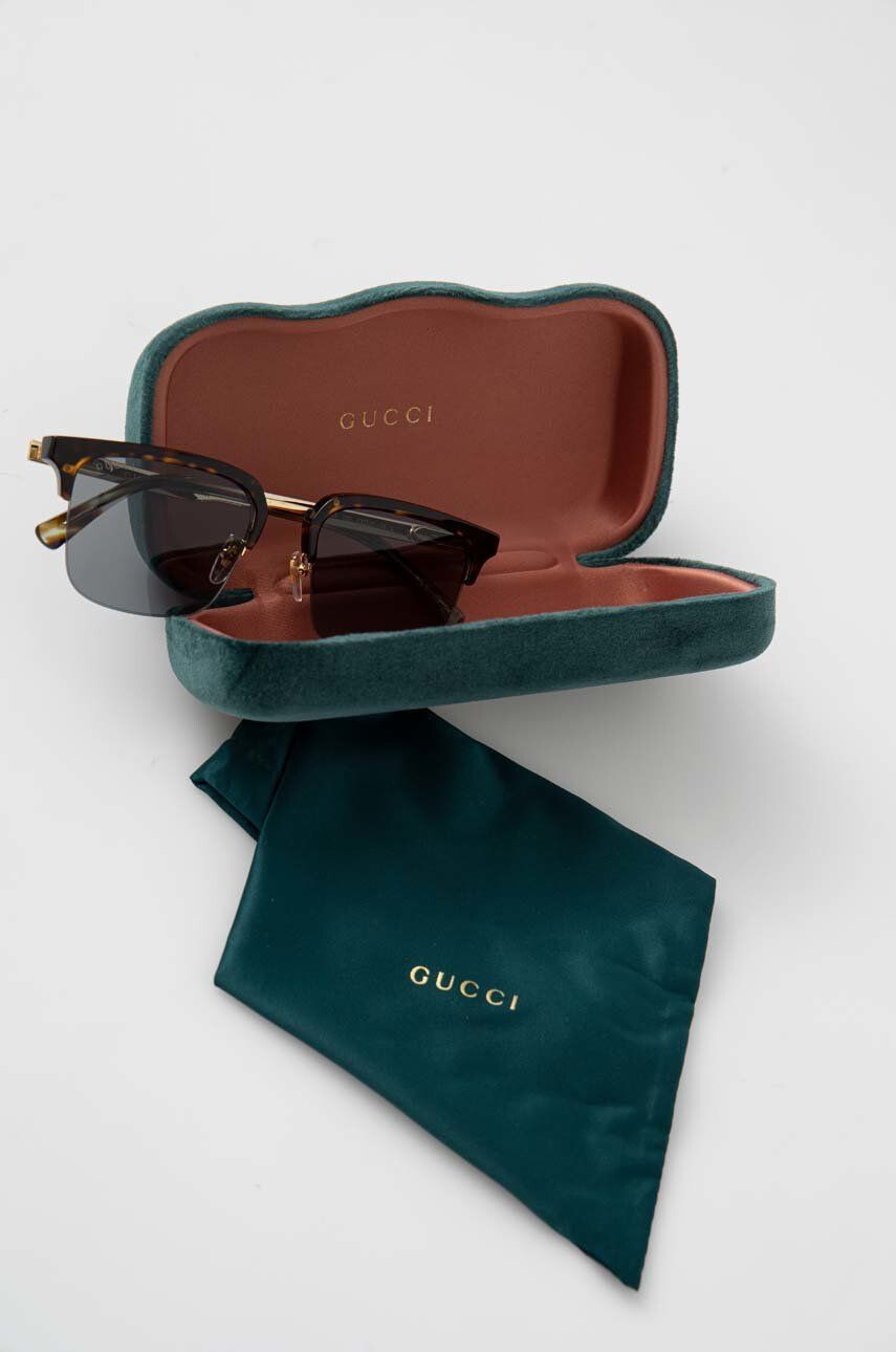 Gucci Sluneční brýle GG1226S pánské hnědá barva - Pepit.cz