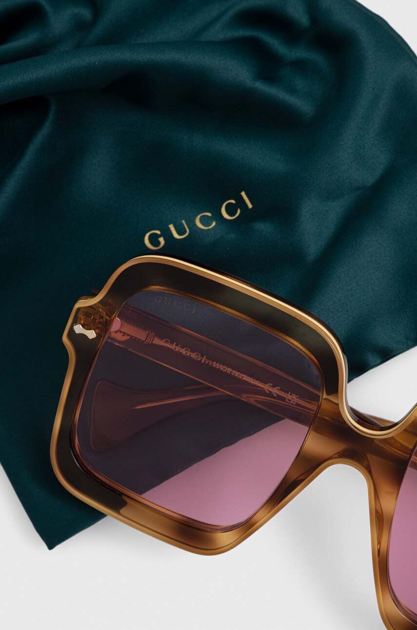 Gucci Sluneční brýle GG1241S dámské hnědá barva - Pepit.cz