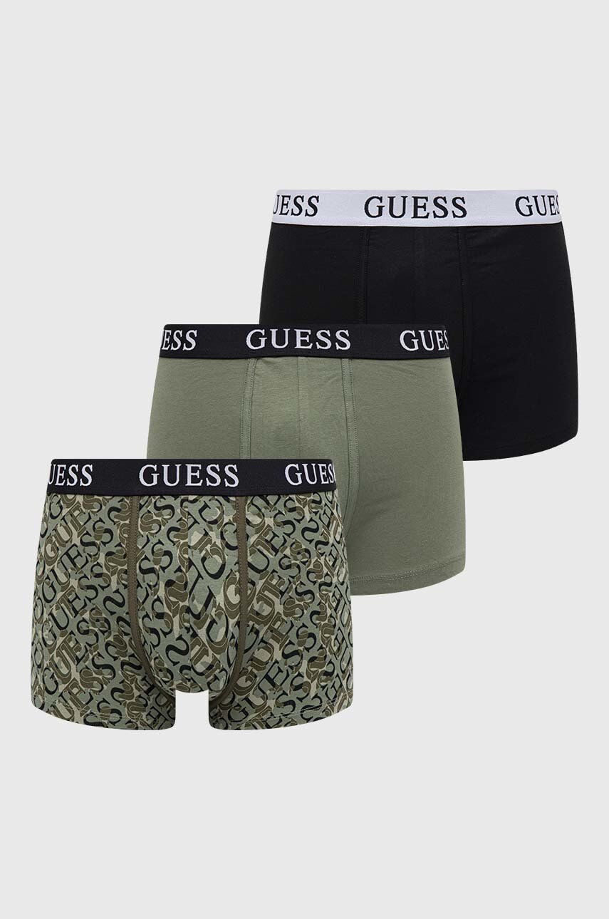 Guess Boxerky 3-pack pánské zelená barva - Pepit.cz