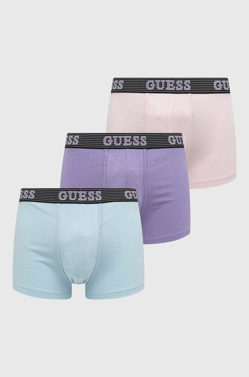 Guess Boxerky 3-pack pánské fialová barva - Pepit.cz