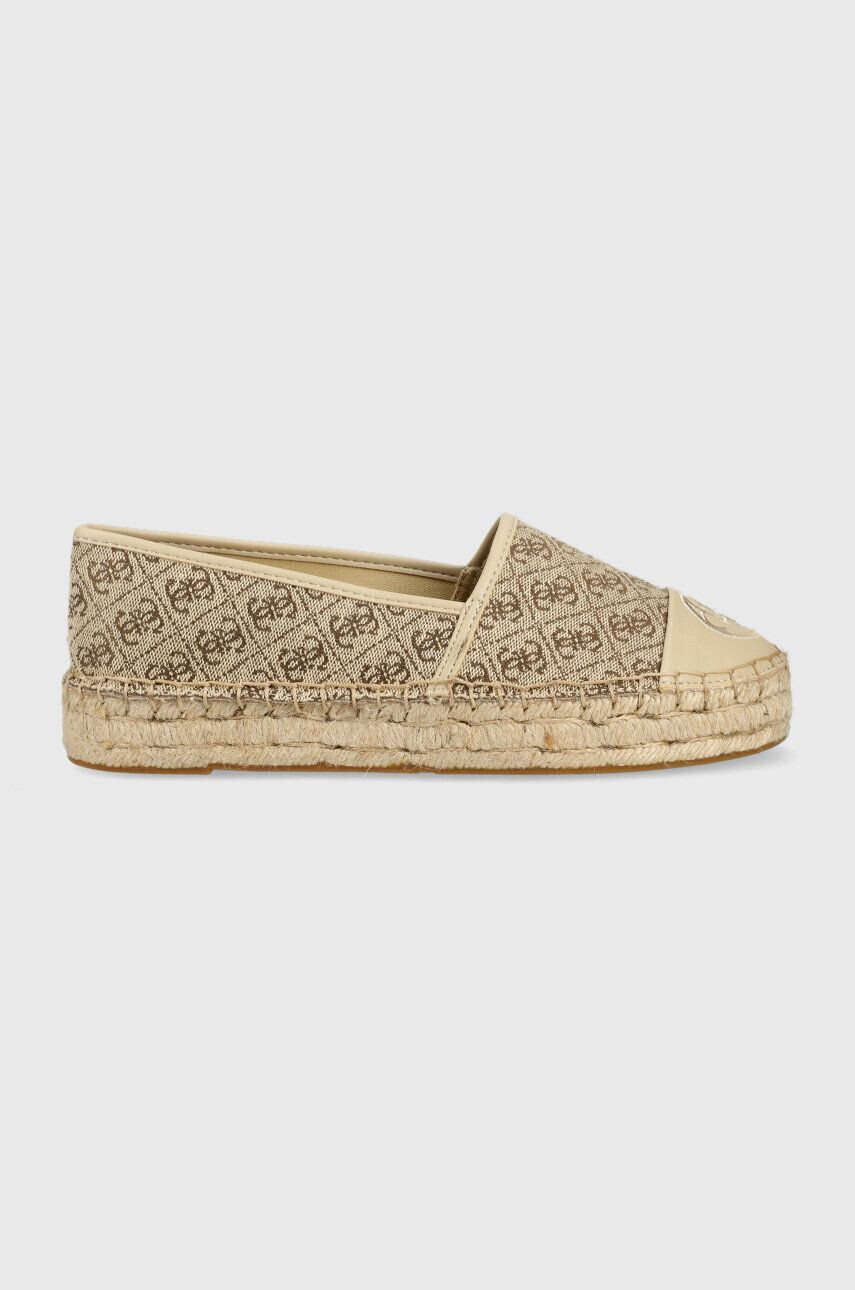 Guess Espadrilky JALEEL béžová barva na platformě FL6JLE FAL14 - Pepit.cz