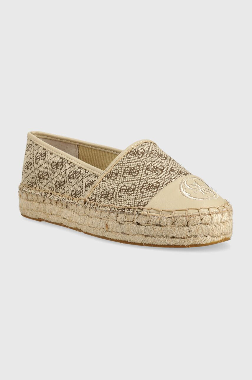 Guess Espadrilky JALEEL béžová barva na platformě FL6JLE FAL14 - Pepit.cz