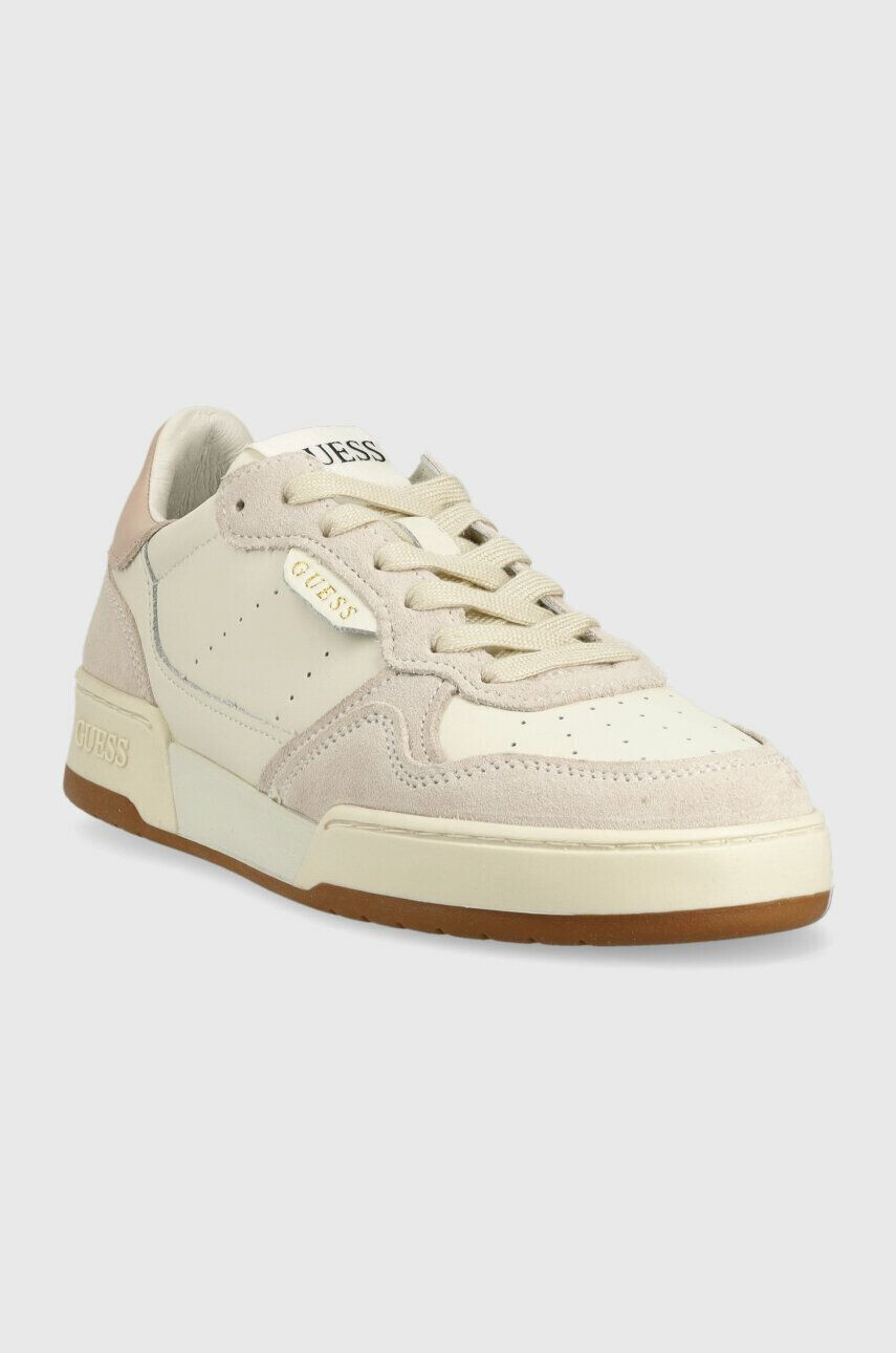 Guess Kožené sneakers boty JINNY béžová barva FL6JIN SUE12 - Pepit.cz