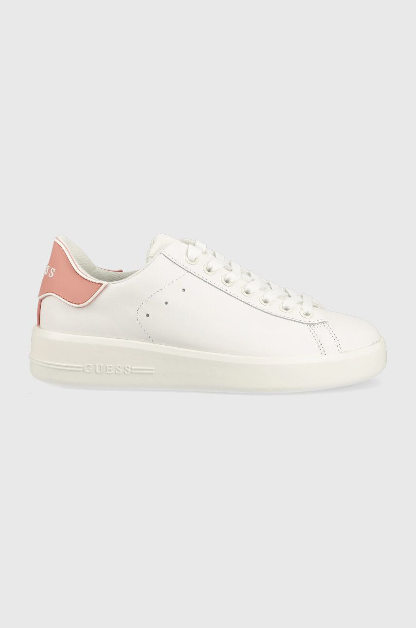 Guess Kožené sneakers boty Rockie bílá barva - Pepit.cz