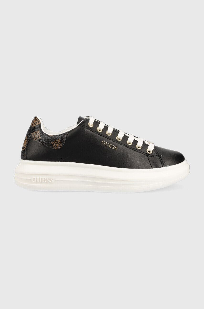 Guess Kožené sneakers boty Vibo černá barva - Pepit.cz