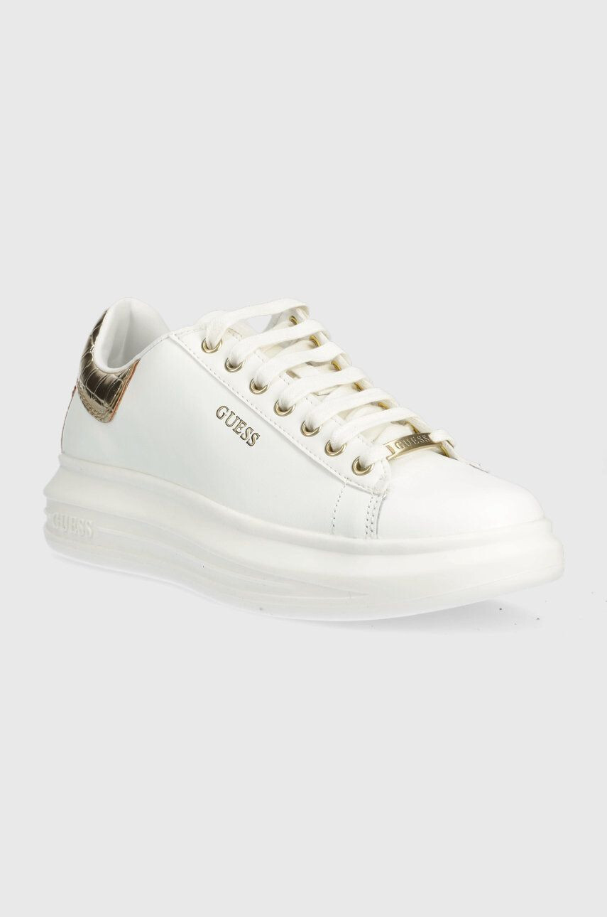 Guess Kožené sneakers boty Vibo bílá barva - Pepit.cz