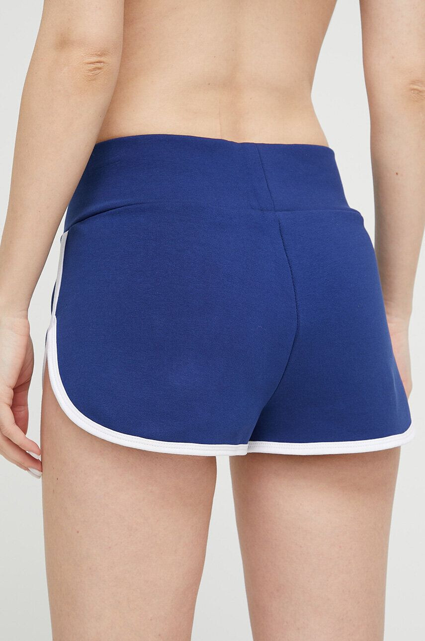 Guess Kraťasy dámské tmavomodrá barva s aplikací high waist - Pepit.cz