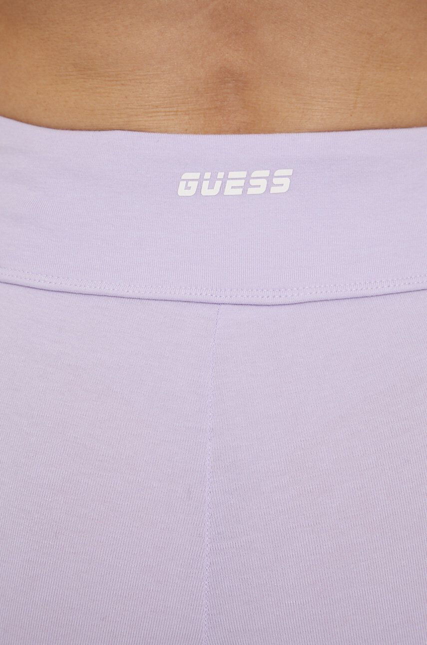 Guess Kraťasy dámské fialová barva s aplikací high waist - Pepit.cz