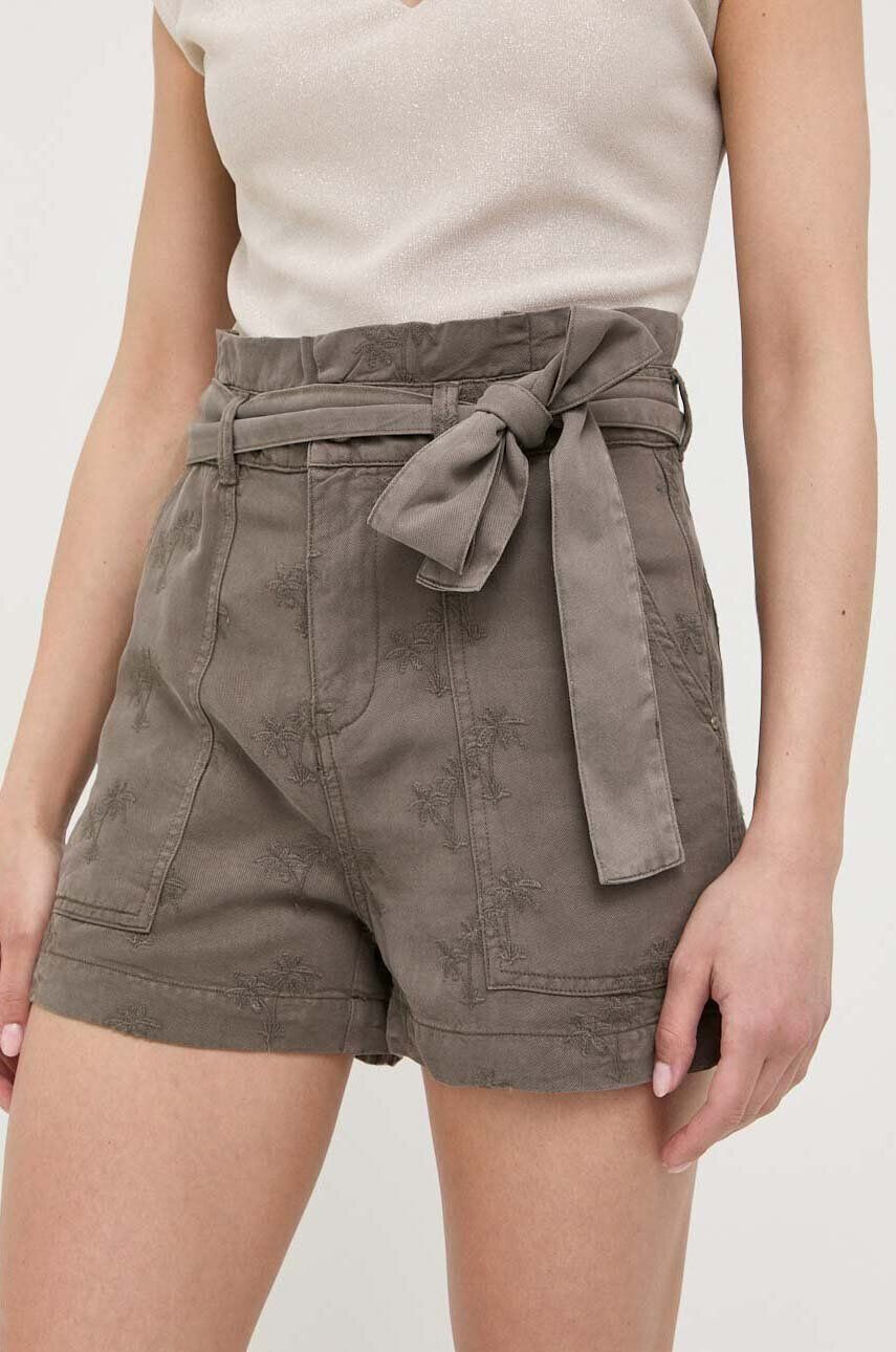 Guess Kraťasy dámské zelená barva hladké high waist - Pepit.cz