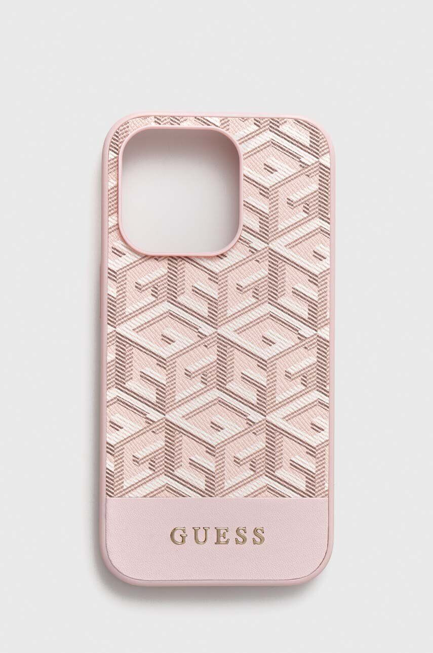 Guess Obal na telefon iPhone 14 Pro 61" růžová barva - Pepit.cz