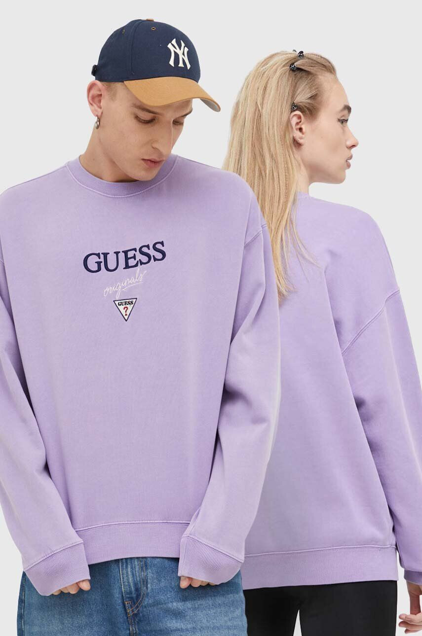 Guess Originals Mikina Go Baker fialová barva s aplikací SM2BQ09K9YH1-F43M - Pepit.cz