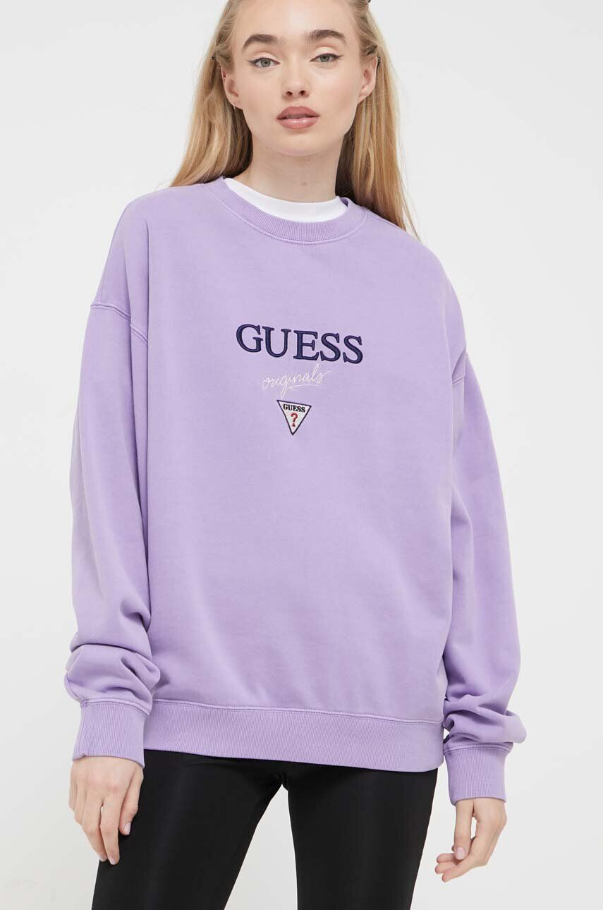 Guess Originals Mikina Go Baker fialová barva s aplikací SM2BQ09K9YH1-F43M - Pepit.cz