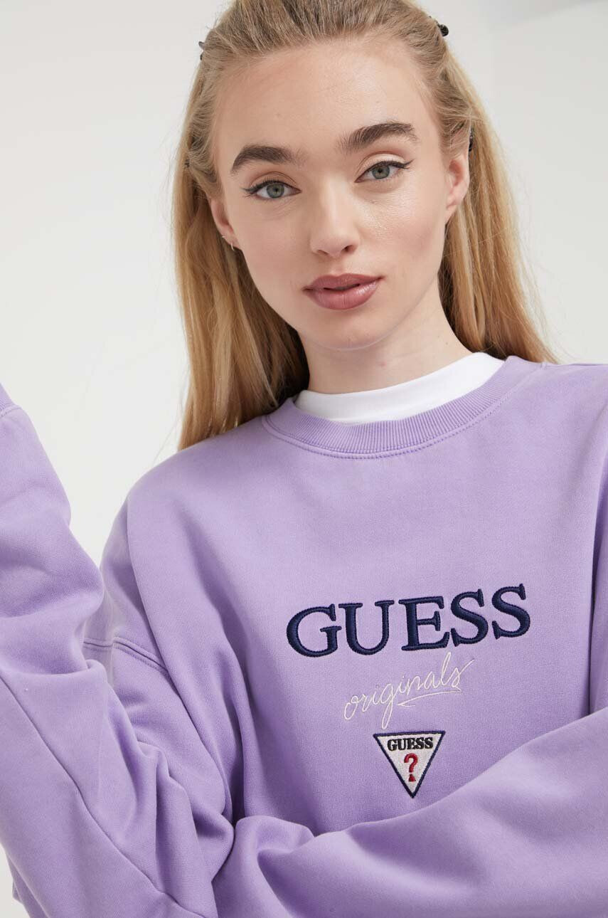 Guess Originals Mikina Go Baker fialová barva s aplikací SM2BQ09K9YH1-F43M - Pepit.cz