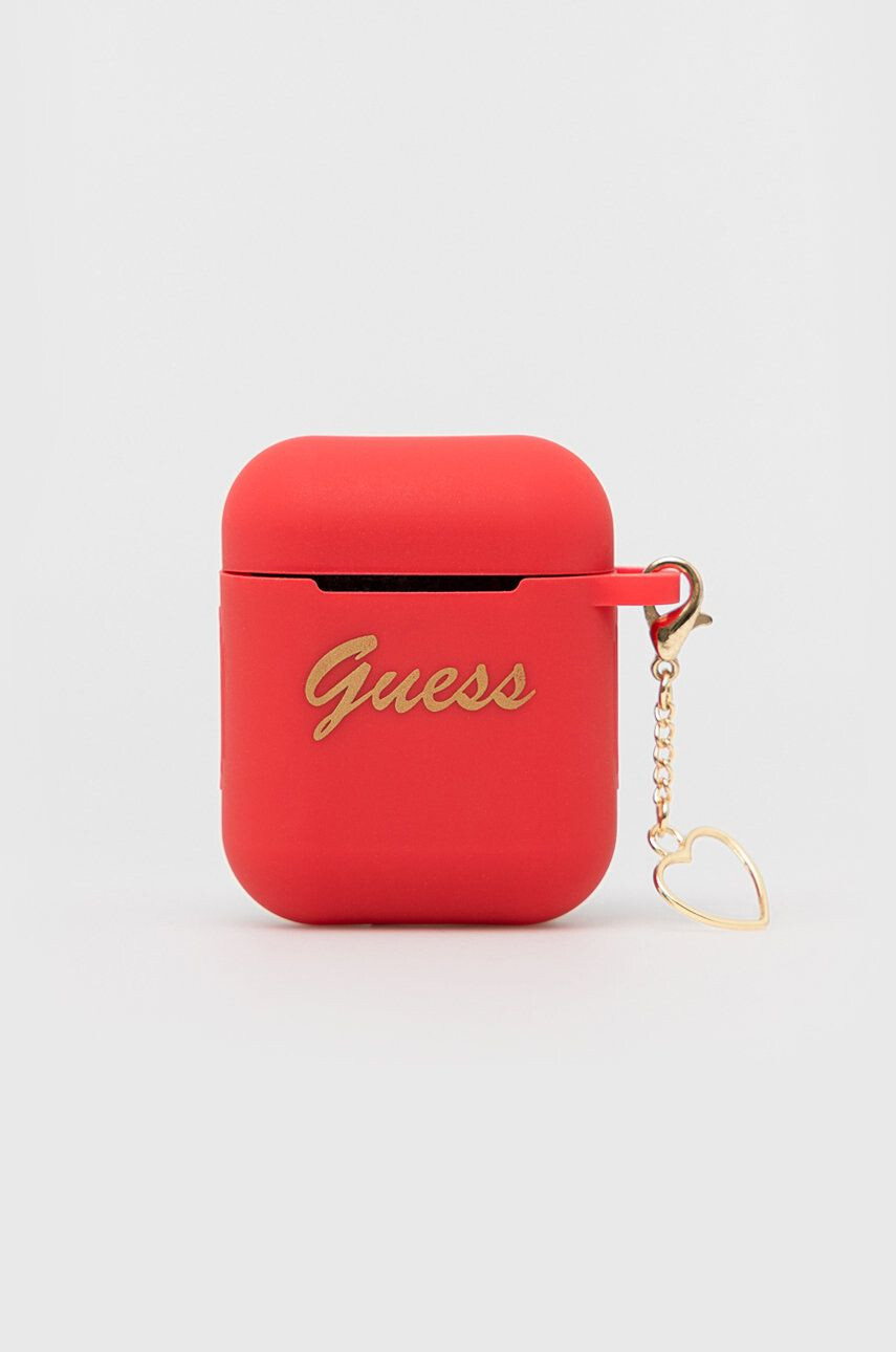 Guess Pouzdro na airpod Airpods Cover červená barva - Pepit.cz