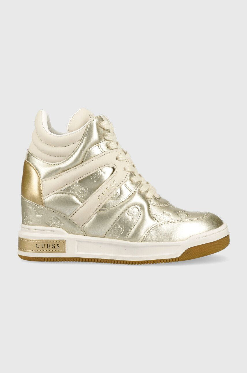 Guess Sneakers boty Lisa zlatá barva FL5LIS FAL12 PLATI - Pepit.cz