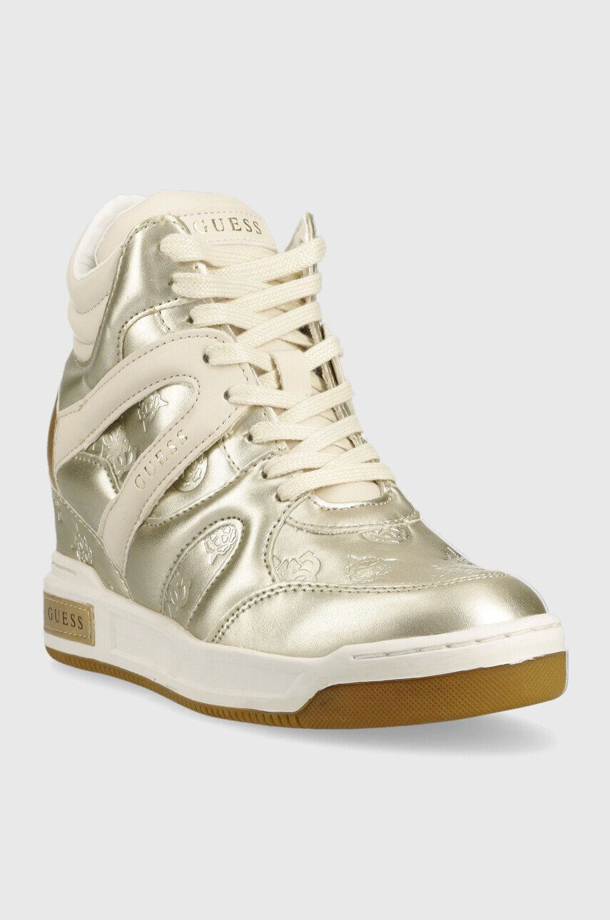 Guess Sneakers boty Lisa zlatá barva FL5LIS FAL12 PLATI - Pepit.cz