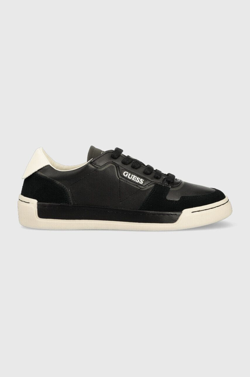 Guess Sneakers boty Strave Vintage černá barva FM5STV LEA12 BLACK - Pepit.cz