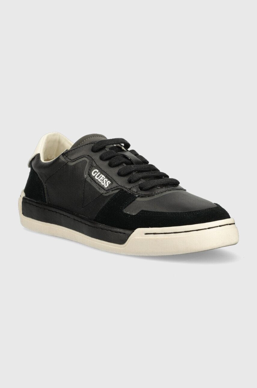 Guess Sneakers boty Strave Vintage černá barva FM5STV LEA12 BLACK - Pepit.cz