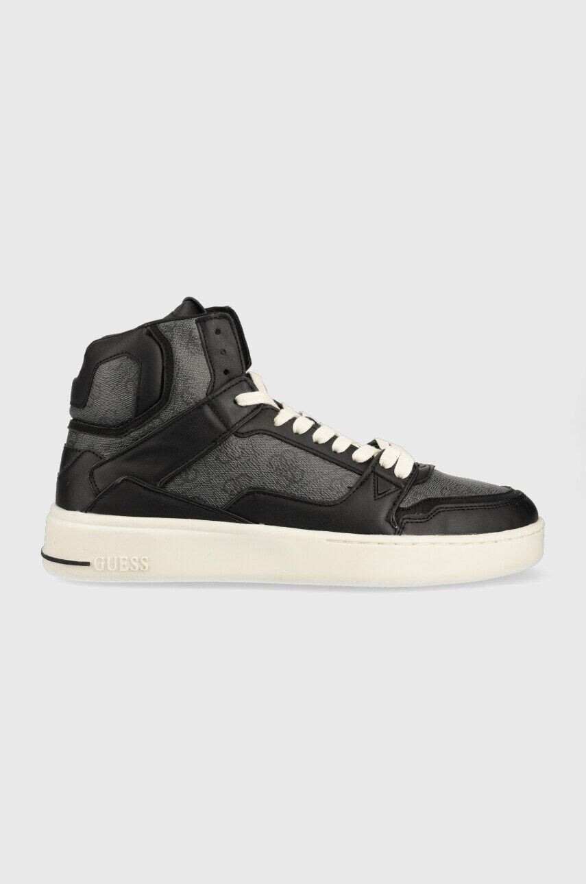 Guess Sneakers boty Verona Basket Mid černá barva - Pepit.cz