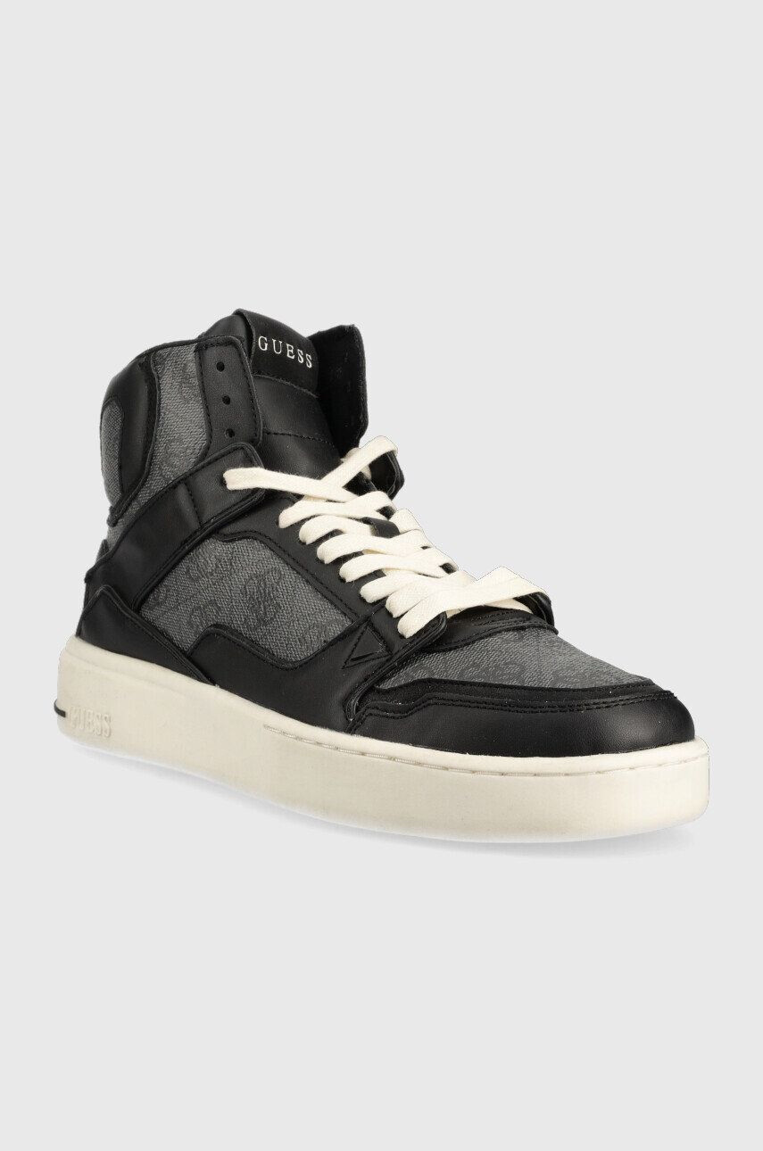 Guess Sneakers boty Verona Basket Mid černá barva - Pepit.cz