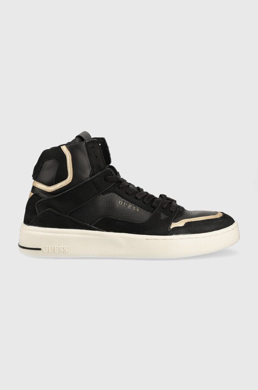 Guess Sneakers boty Verona Basket Mid černá barva - Pepit.cz