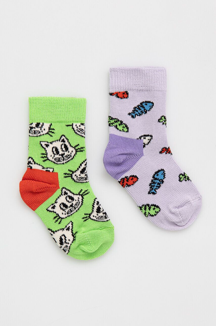 Happy Socks Dětské ponožky Kids Cat and Fish 2-pack - Pepit.cz