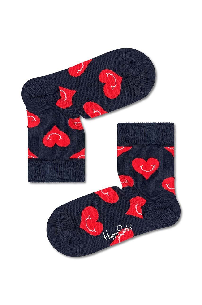 Happy Socks Dětské ponožky Smiley Heart černá barva - Pepit.cz