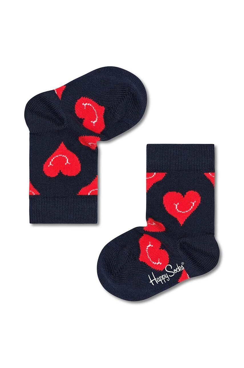 Happy Socks Dětské ponožky Smiley Heart černá barva - Pepit.cz