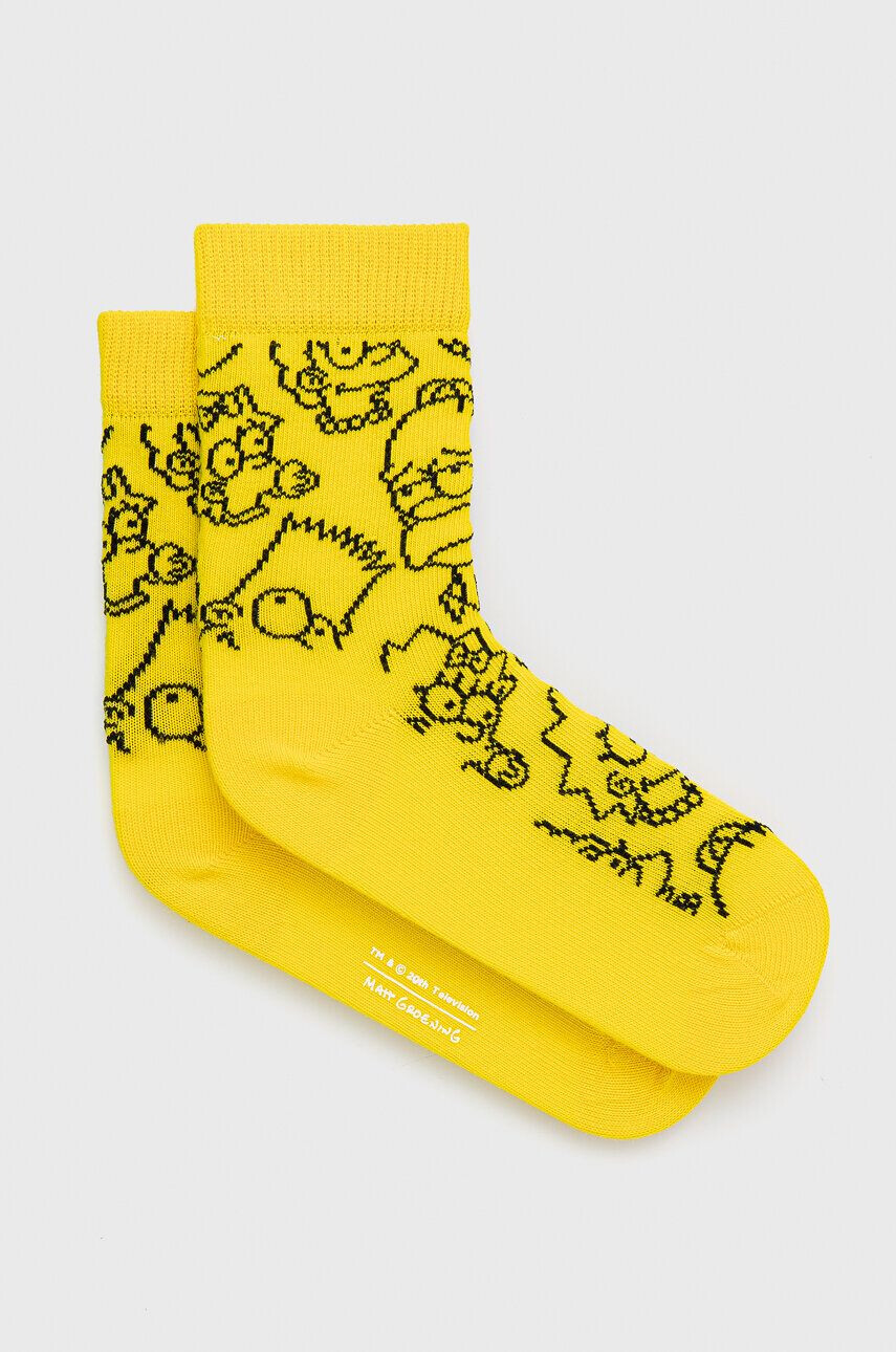 Happy Socks Dětské ponožky The Simpsons Family Kids žlutá barva - Pepit.cz