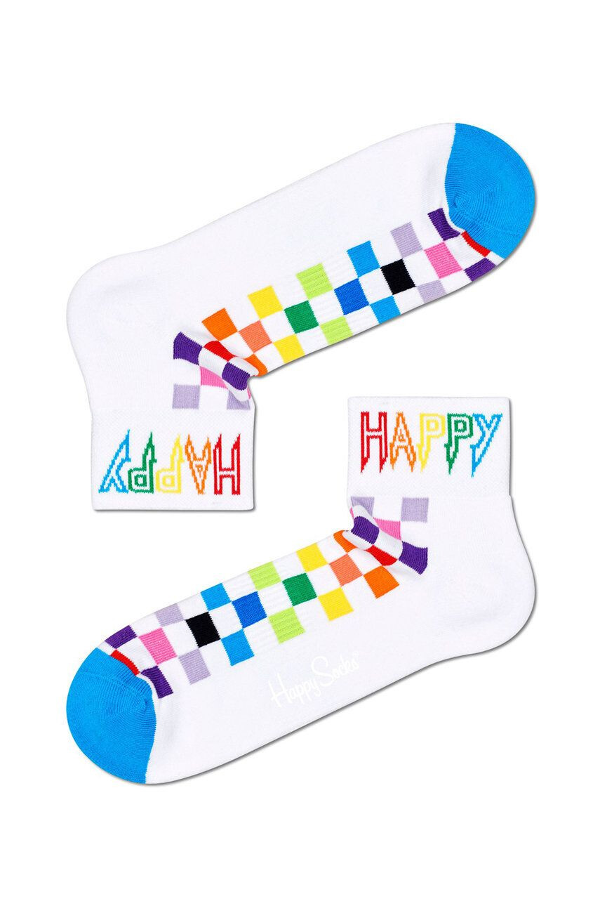 Happy Socks Ponožky Rainbow Check 1/4 Crew - Pepit.cz