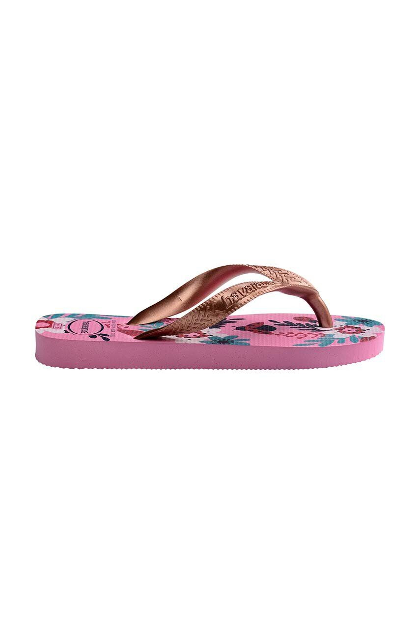 Havaianas Dětské žabky FLORES růžová barva - Pepit.cz