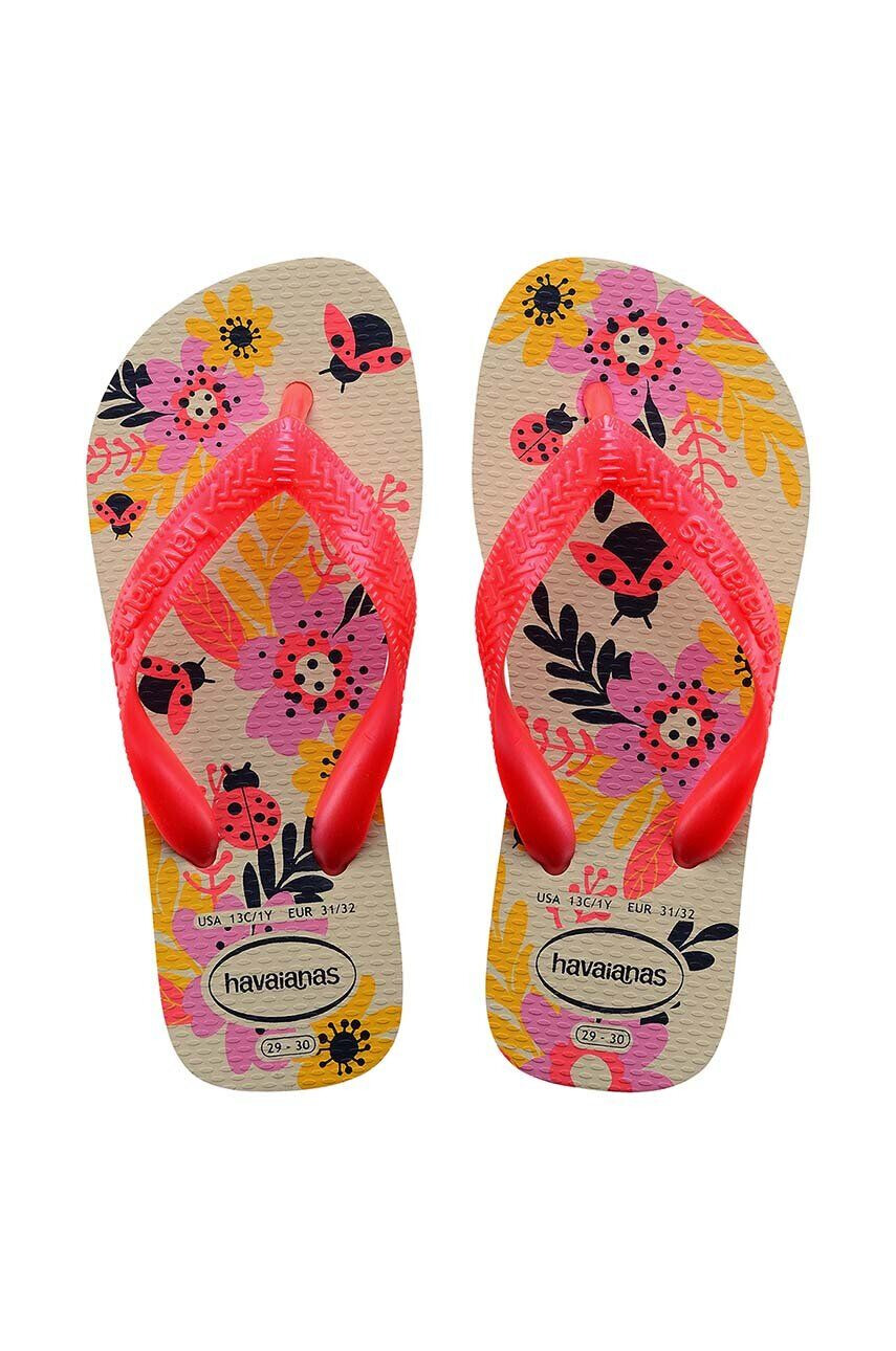 Havaianas Dětské žabky FLORES růžová barva - Pepit.cz