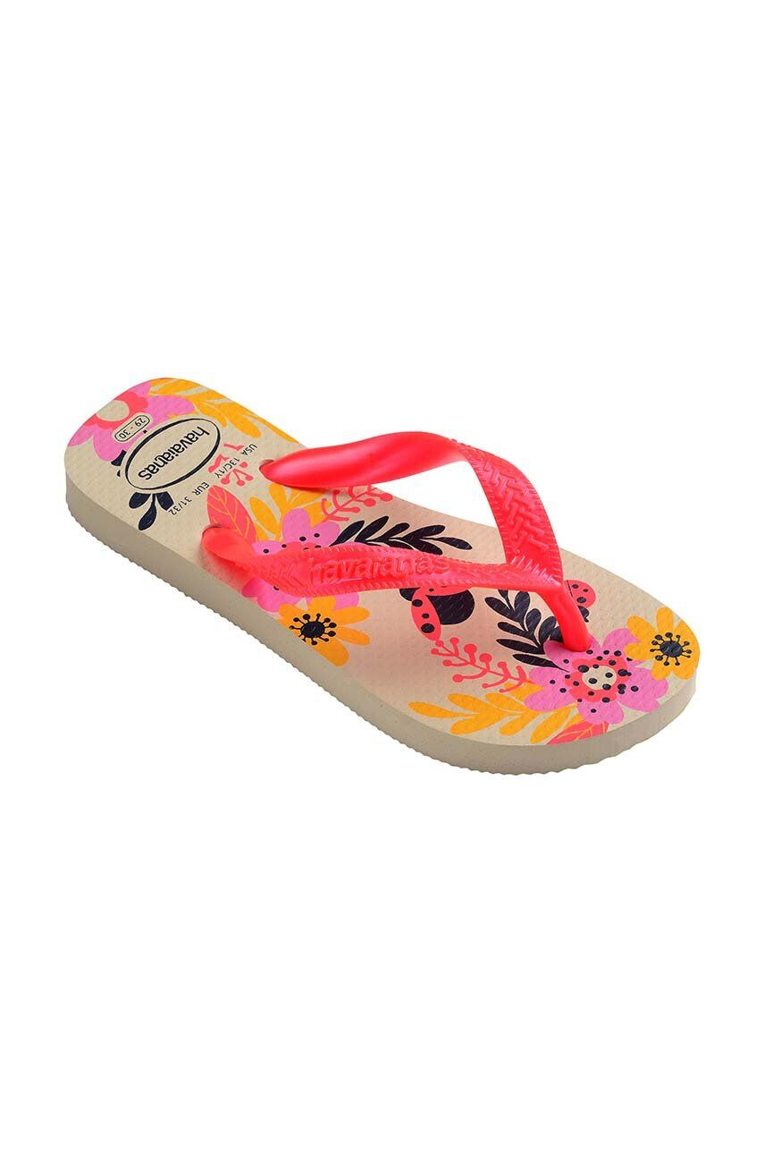 Havaianas Dětské žabky FLORES růžová barva - Pepit.cz