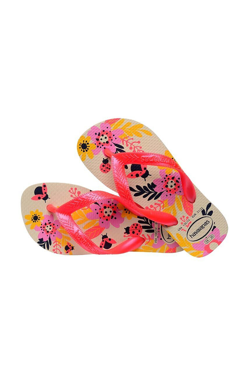 Havaianas Dětské žabky FLORES růžová barva - Pepit.cz