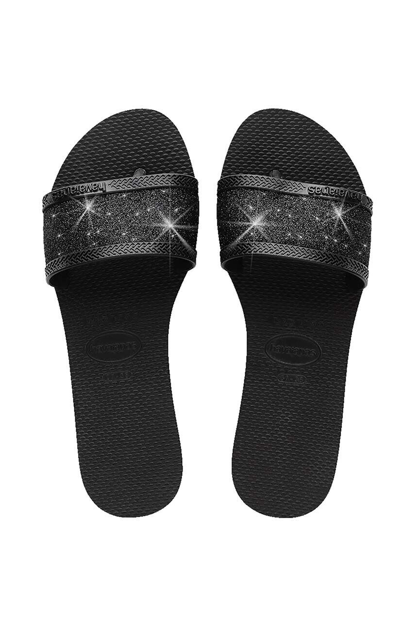 Havaianas Pantofle YOU ANGRA GLITTER dámské černá barva 4148294.0090 - Pepit.cz