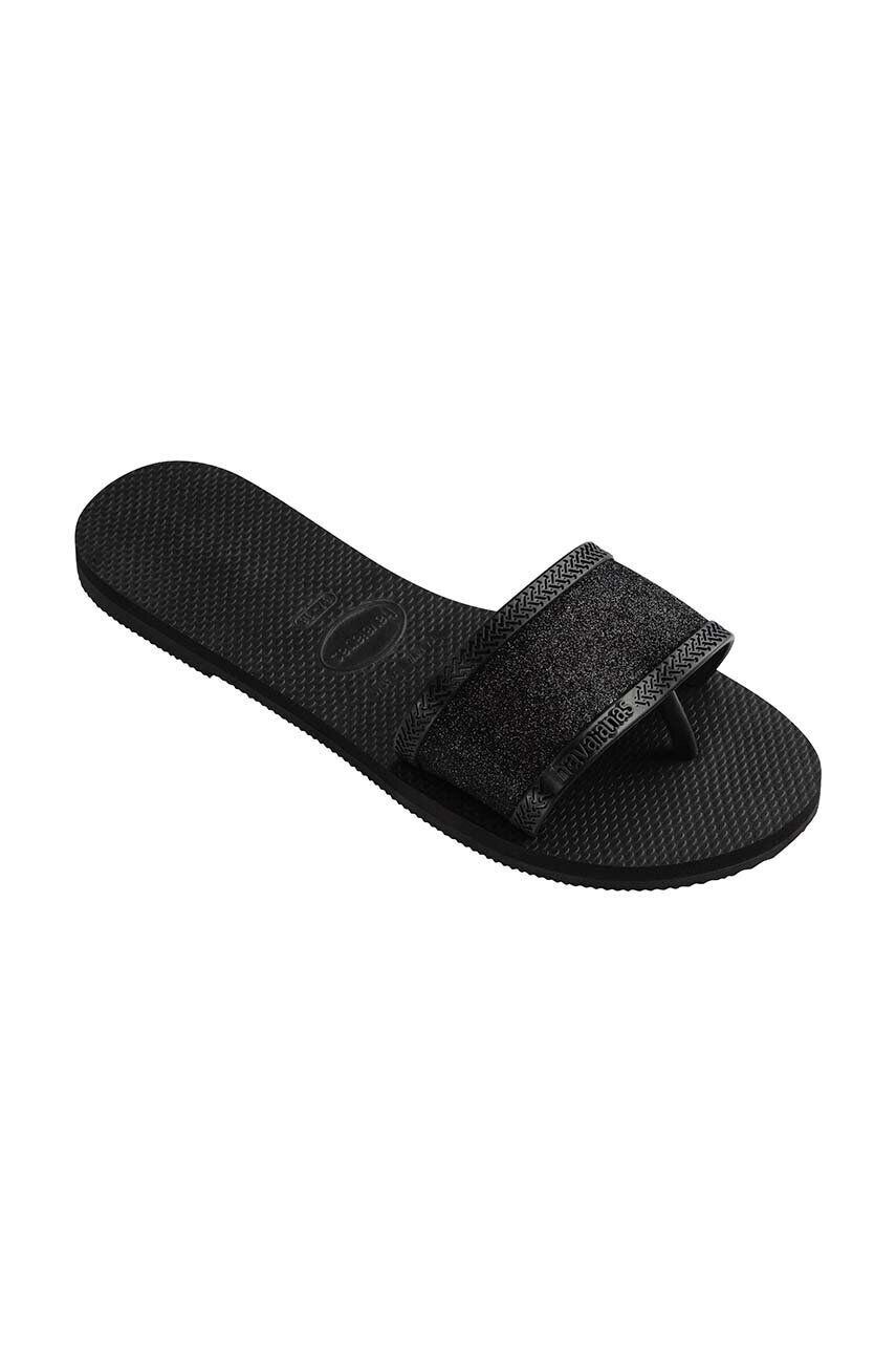 Havaianas Pantofle YOU ANGRA GLITTER dámské černá barva 4148294.0090 - Pepit.cz