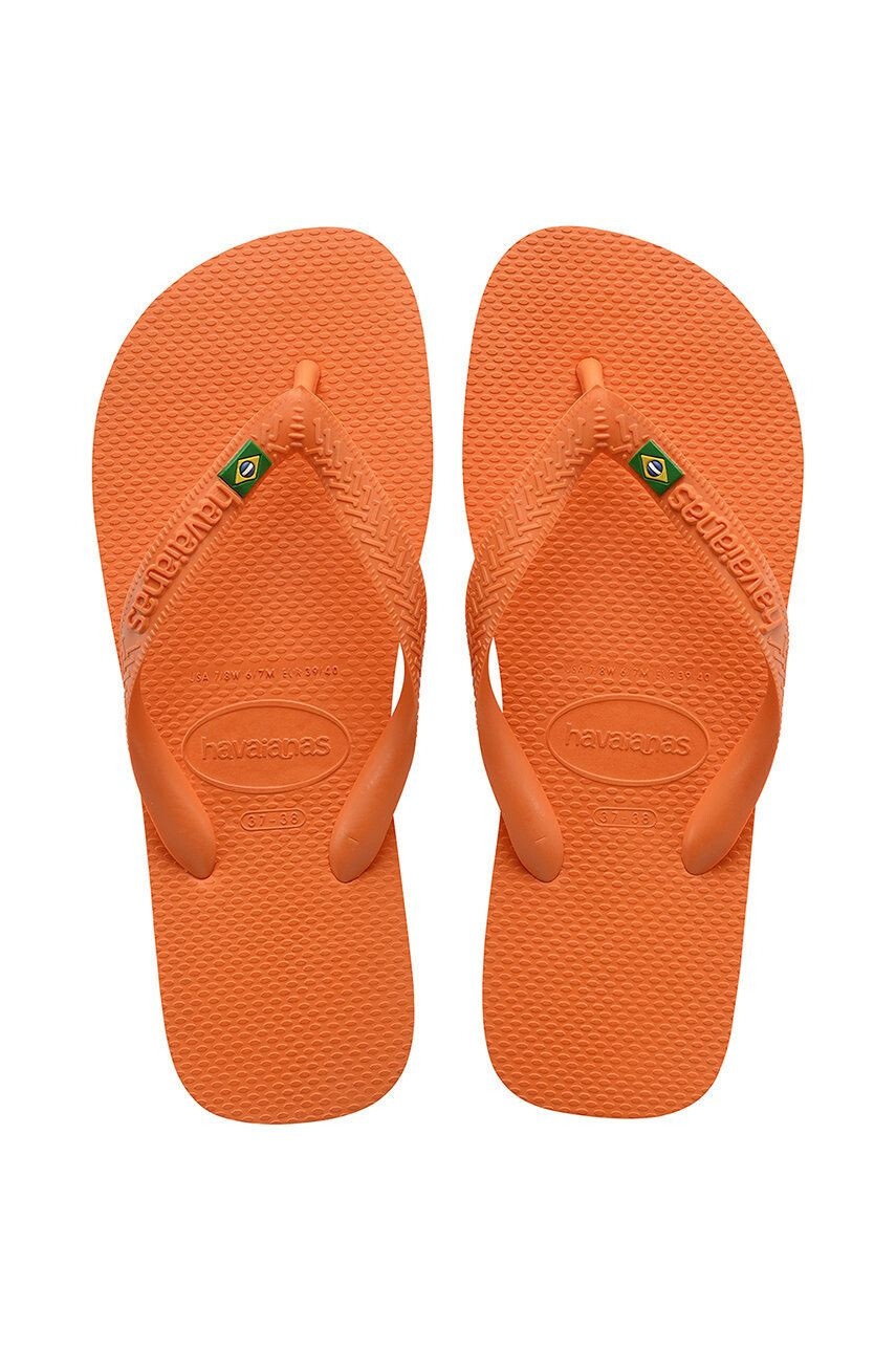 Havaianas Žabky Brasil dámské oranžová barva na plochém podpatku - Pepit.cz