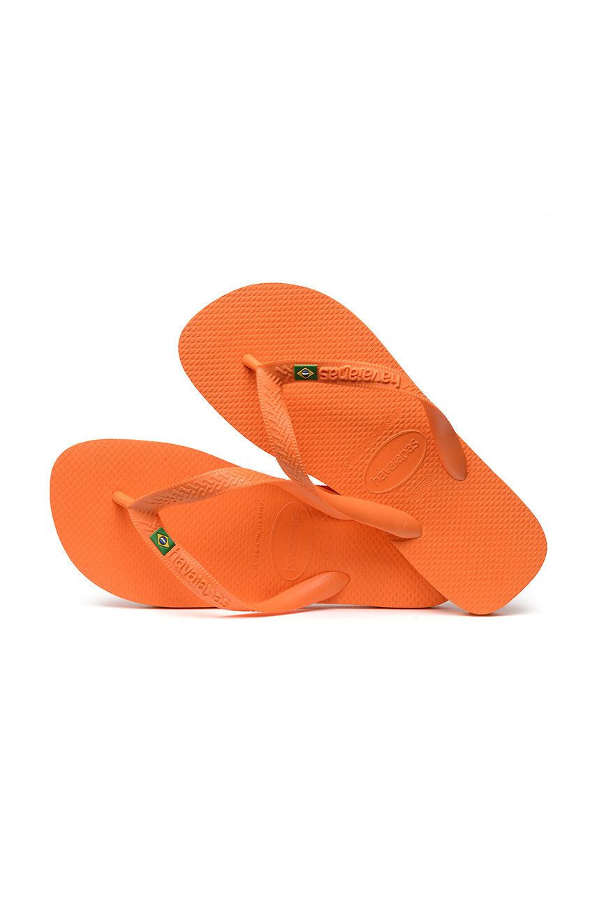 Havaianas Žabky Brasil dámské oranžová barva na plochém podpatku - Pepit.cz