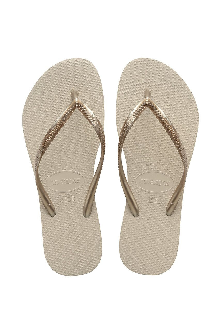 Havaianas Žabky Slim dámské béžová barva na plochém podpatku - Pepit.cz